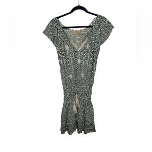 Skemo Black White Beaded Embroidered VNeck Mini Dress Size XS